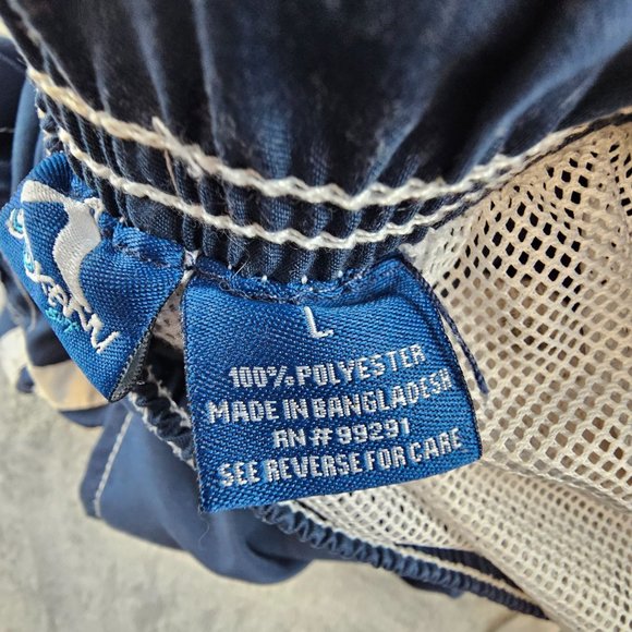 Kanu Surf Swim Trunks Men's Large Blue Barracuda Mesh Lining Pockets Beach - Picture 8 of 10